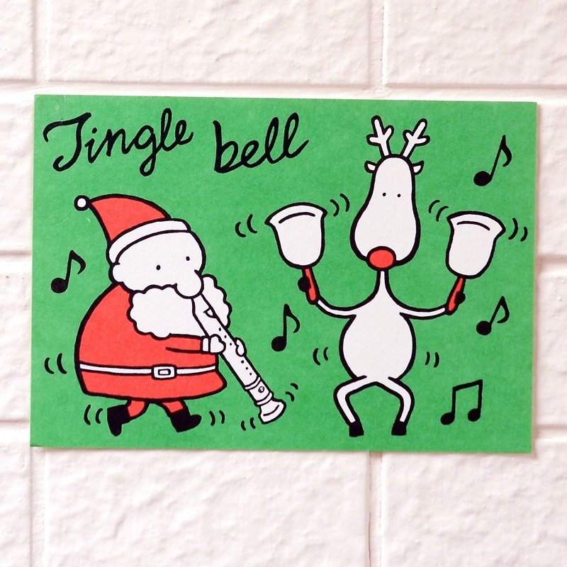 Christmas Card - Santa Claus and Elk Postcard No. 11