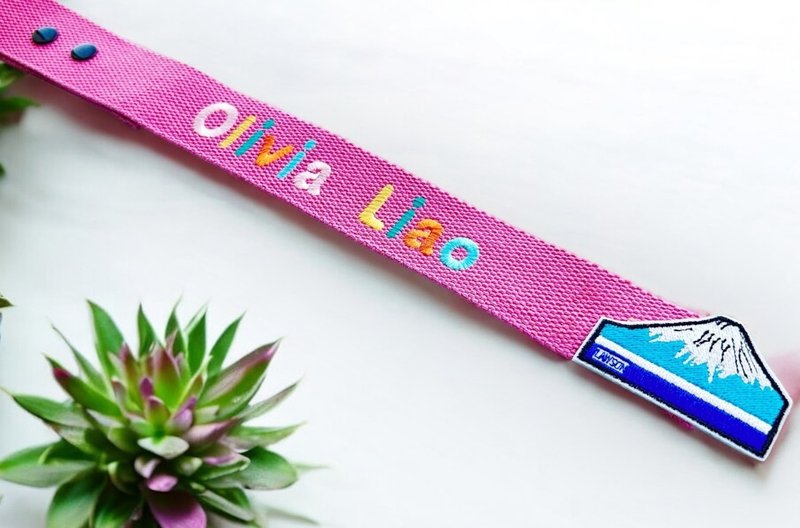 Personalized full-color name embroidered luggage streamer-Mount Fuji style - ป้ายสัมภาระ - งานปัก 