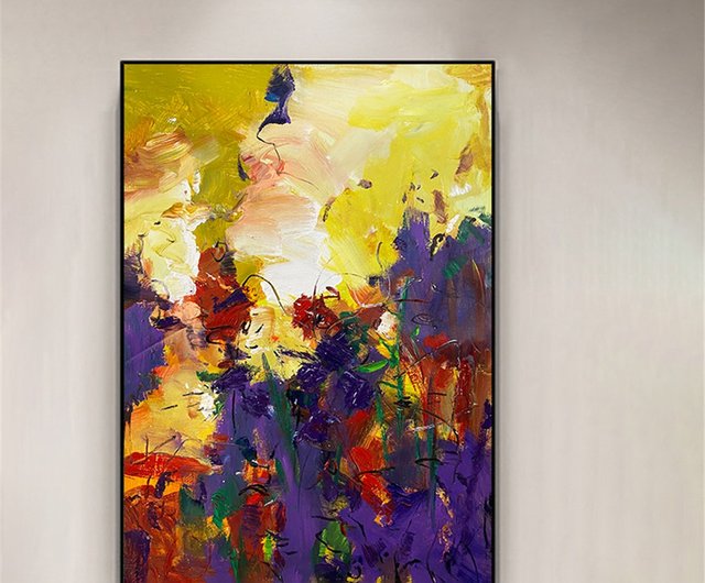 夏の花/手描き油絵/抽象画/オリジナル商品/テクスチャー装飾画