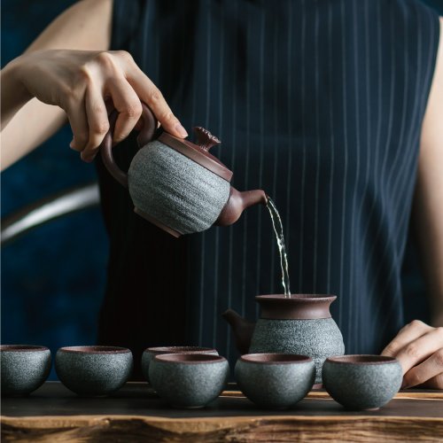 陸寶 LOHAS 陸寶LOHAS 巖藏觀海茶組 1壺1海6杯 原礦陶 茶具組