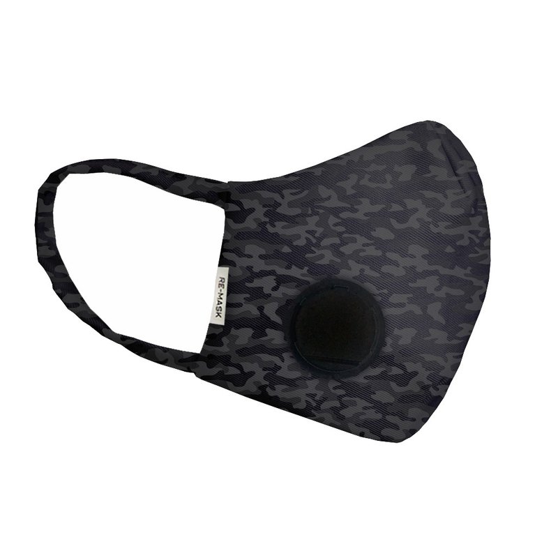 Re-Mask PRO 香港製造 VFE 口罩 | Black Camouflage - 口罩/口罩收納套 - 棉．麻 多色