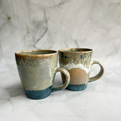 兩顆麻糬陶藝工作室 綠野仙蹤。手工陶瓷馬克杯 咖啡杯 茶杯 陶杯 對杯 母親節禮物