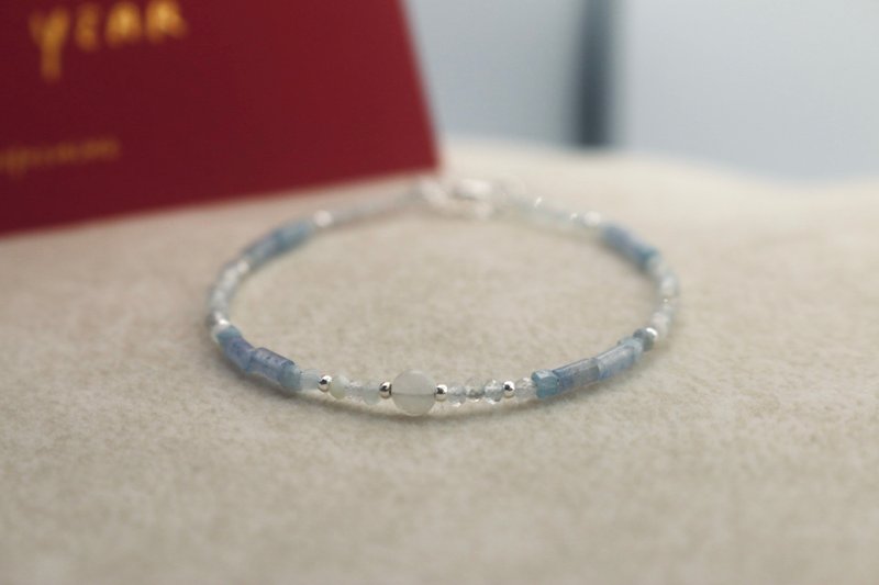 手鍊 海藍寶 月光石 帶來智慧  - 健康寶寶 - - 手鍊/手環 - 寶石 藍色