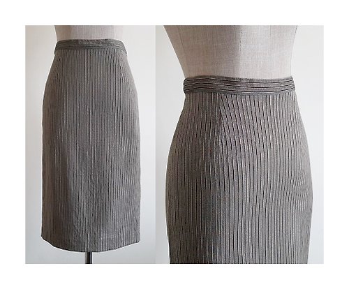 PaiissaraEveryday KRIZIA POI Vintage Brown Striped Pencil Skirt