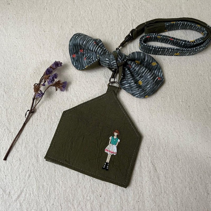 fingirl1000-NO.339一股刺繡伸縮證件袋-1000枚女子展 - 證件套/識別證套 - 棉．麻 