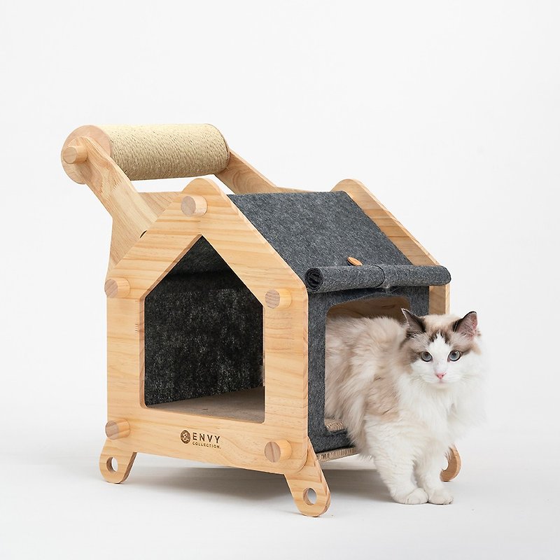 ENVY COLLECTION Linen Scratching Post / Grinding Scratching Pad - Scratchers & Cat Furniture - Wood 