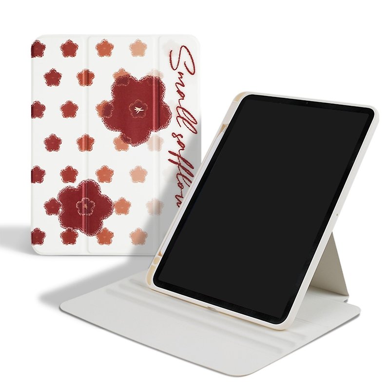 Small safflower print rotatable vertical screen iPad case - Tablet & Laptop Cases - Other Materials 