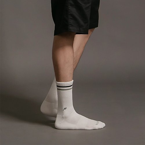 FOOTER 忠峰霖纖維科技有限公司 【FOOTER】復古線條運動氣墊襪(男-K184L/XL)