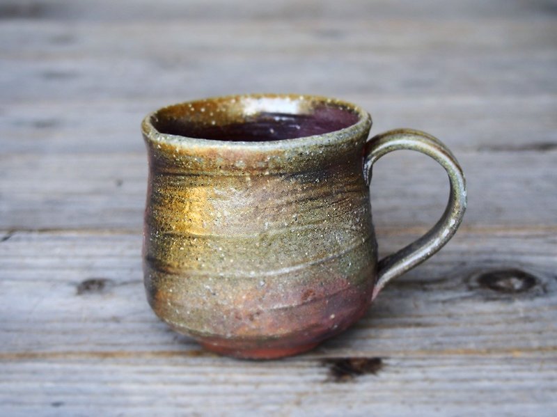 Bizen coffee cup (middle) Rocho eye c 6 - 032 - Mugs - Pottery Brown
