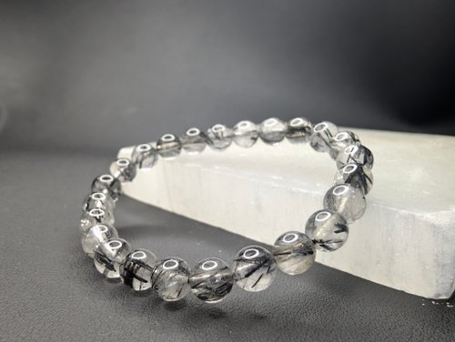 Double W 天然水晶創作館 黑髮晶 Black Rutilated Quartz 手串 手鍊 天然水晶 7.5mm