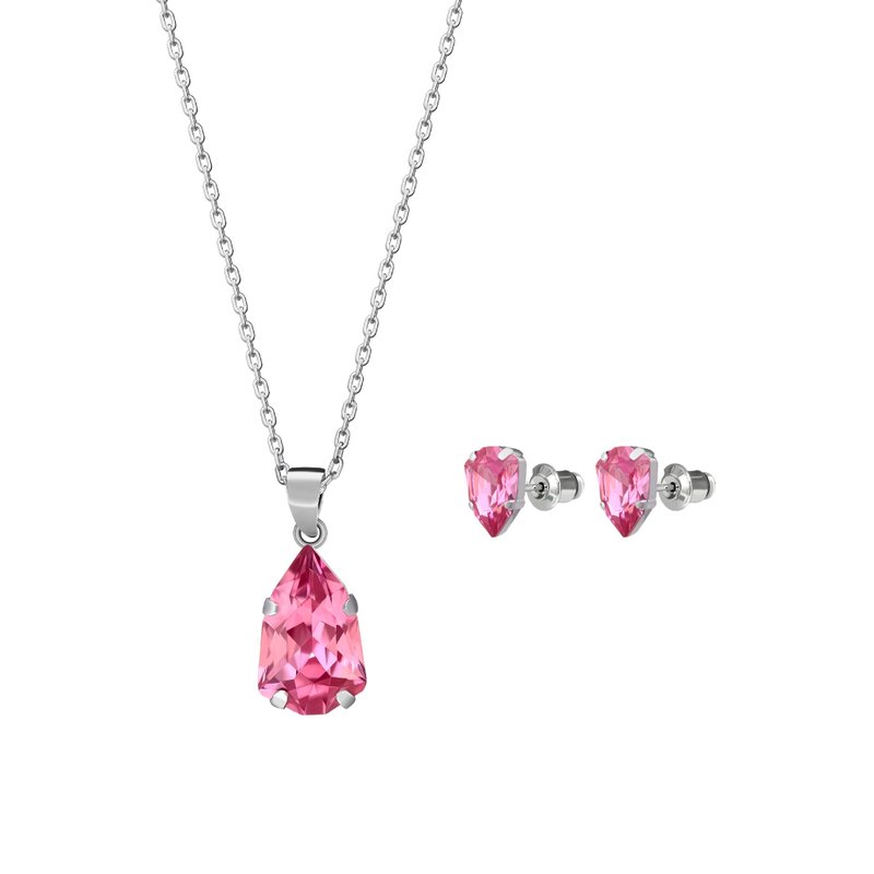 Trilliant Set / Rose - Necklaces - Crystal 