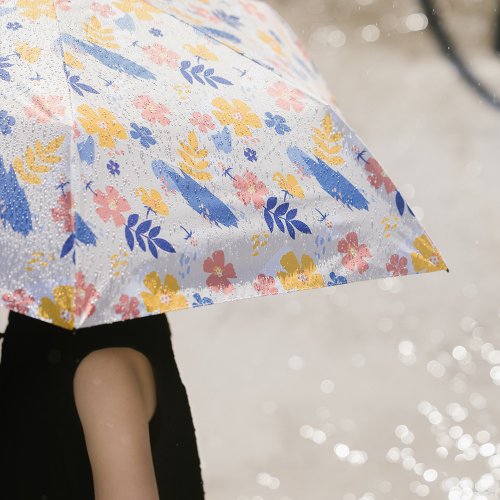 rento 【rento】碳纖輕量黑膠晴雨傘-花朝月夕(深藍)
