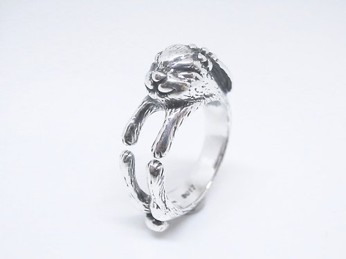 二毛銀（Nimou Jewelry） 二毛銀【動物系列─幸福微笑兔子-環抱戒指】銀