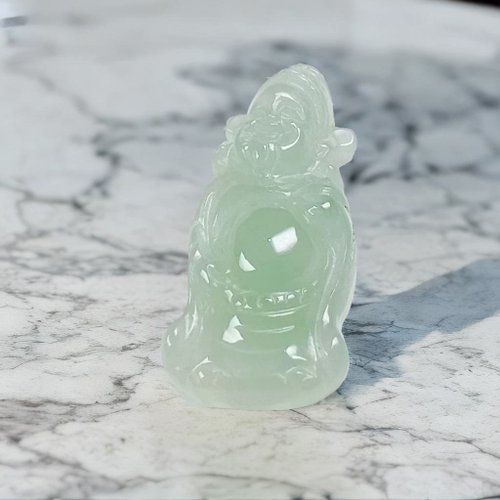 瓔珞翡翠 冰種翡翠財神爺 | 天然緬甸玉A貨翡翠 | 送禮