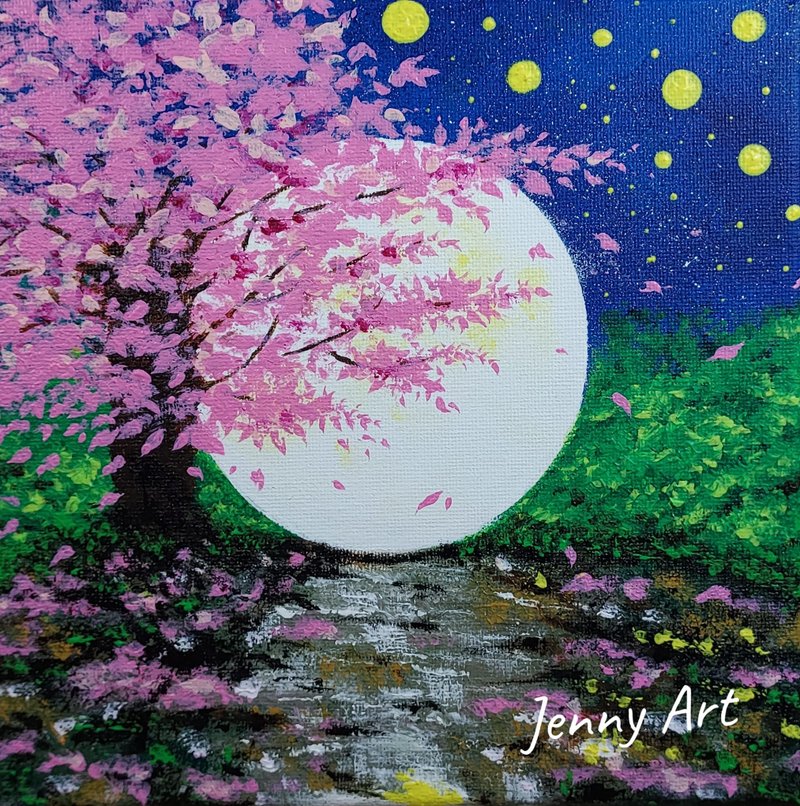 【星月花辰】 無框畫 抽象畫 壓克力畫 畫作 掛畫 居家擺設 居家 - 海報/掛畫/掛布 - 其他材質 粉紅色