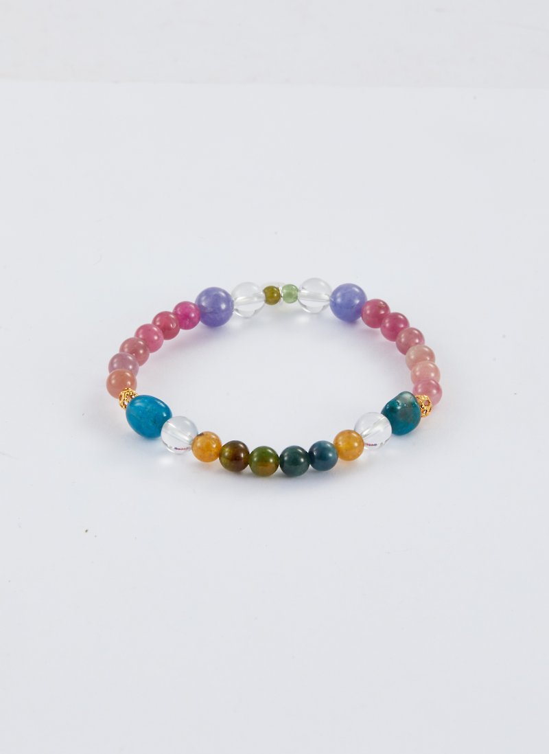 Tourmaline x White Crystal Bracelet - Bracelets - Crystal Multicolor