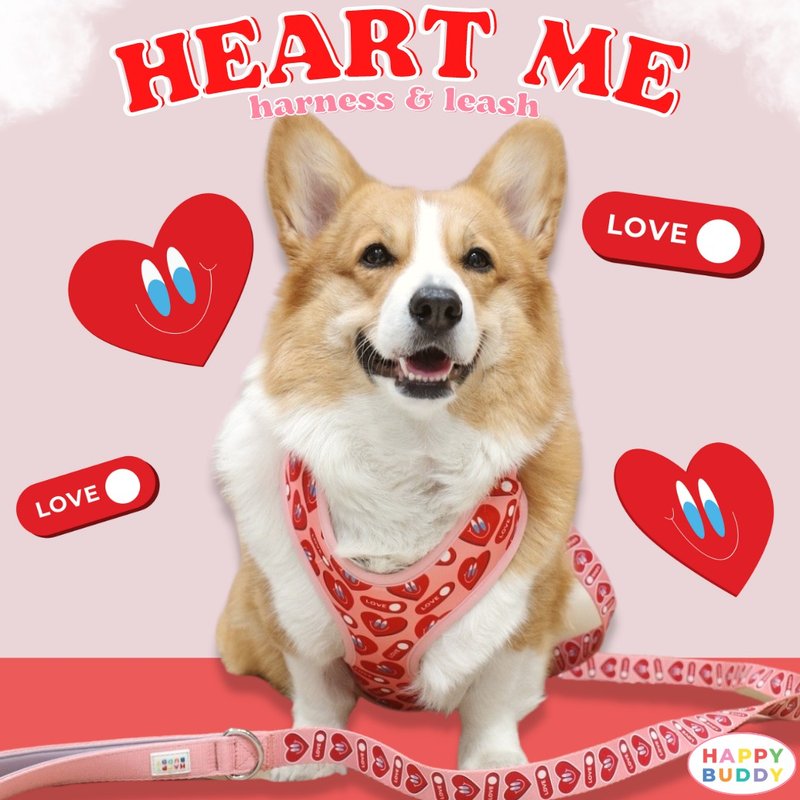 HEART ME harness and leash set (We-Day23 Collection) - ปลอกคอ - วัสดุอื่นๆ 