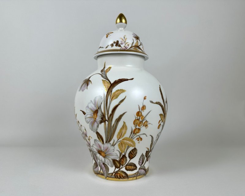 帶蓋陶瓷薑花瓶 Kaiser 夏日盛開 德國 1979-1990 - 花瓶/花器 - 瓷 多色