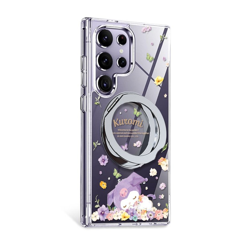 三麗鷗 Samsung S25/S24/A56 軍規360旋轉磁吸立架殼-午覺酷洛米 - 手機殼/手機套 - 其他材質 多色