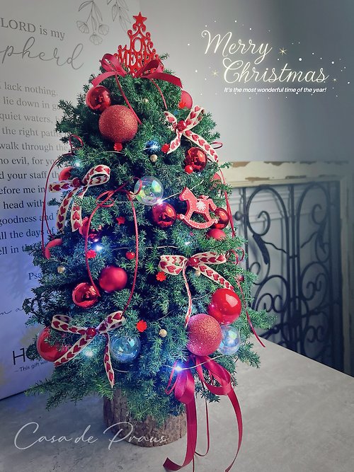 Casa de Praus 50公分極緻優雅綻放紅永生聖誕樹