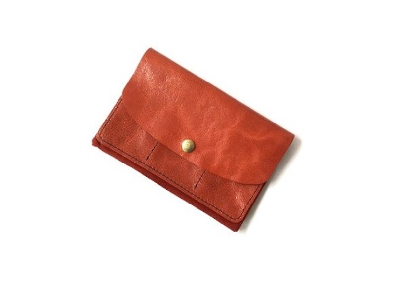 Multi-pouch passbook stamp medicine notebook consultation ticket wallet leather  - กระเป๋าเครื่องสำอาง - หนังแท้ สีแดง