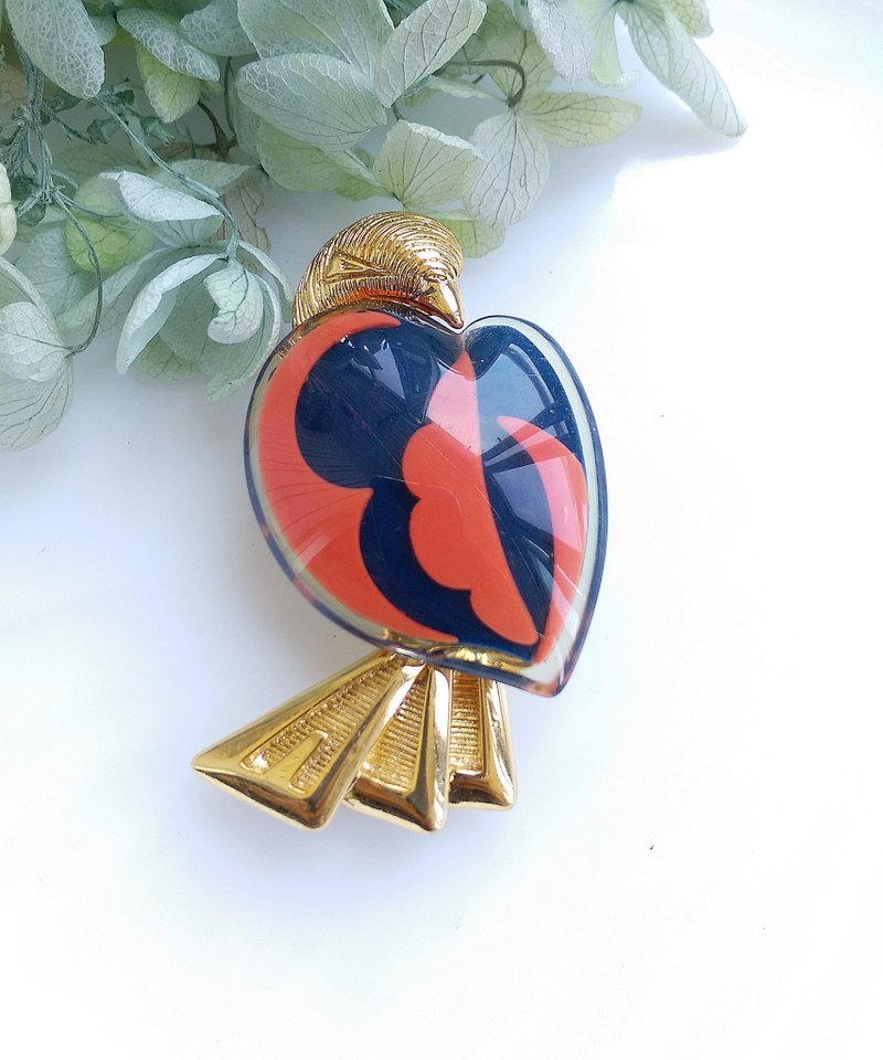 Vintage Jewelry 西洋古董飾品 Orena Paris 普普風 水鳥 別針 - 徽章/別針 - 其他金屬 金色