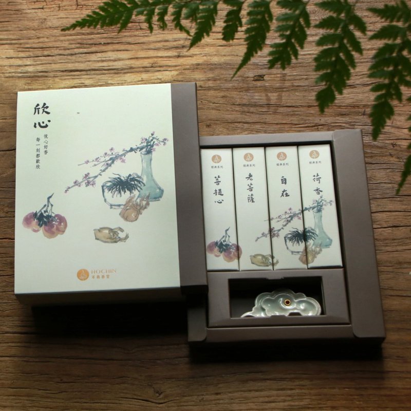 欣心 線香禮盒 - 香氛/精油/擴香 - 其他材質 卡其色