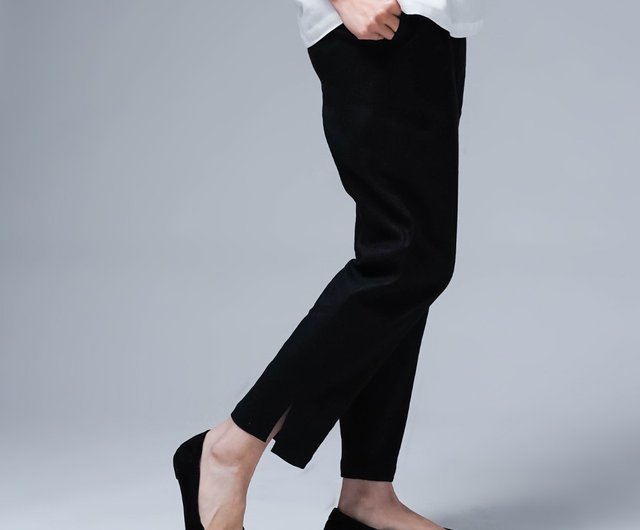 wafu ワフ 【リネンパンツ】麗しのサブリナパンツ 伸縮リネンソロテックス リネンパンツ】麗しのサブリナパンツ 伸縮リネンソロテックス