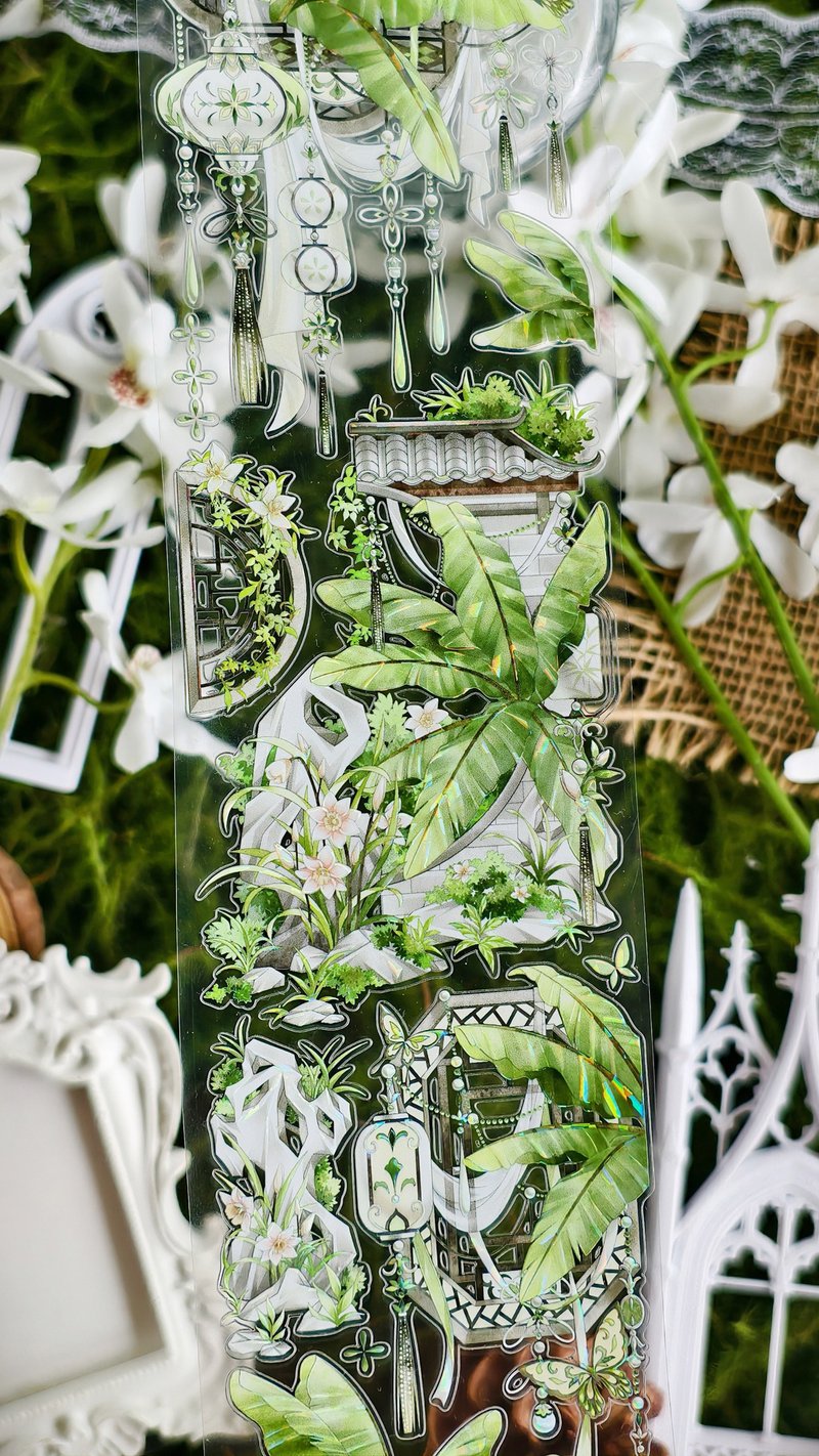 芭蕉夜雨 PET 紙膠帶 貝殼光 5米卷 - 紙膠帶/和紙/PET - 其他材質 多色