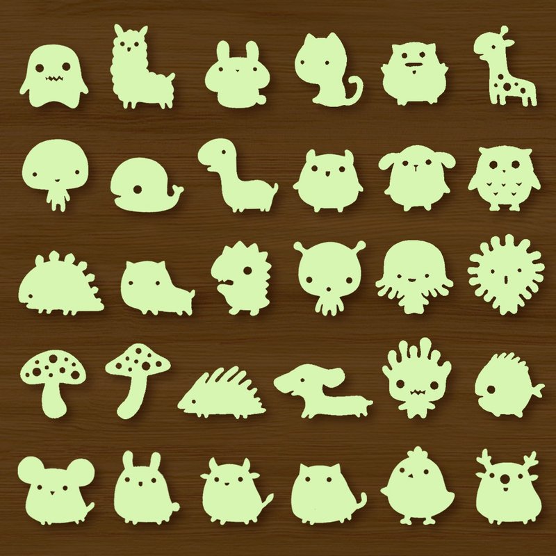 ( 48款供選擇 ) 超亮夜光貼紙 \ 滿100元才出貨喔 - 貼紙 - 紙 黃色