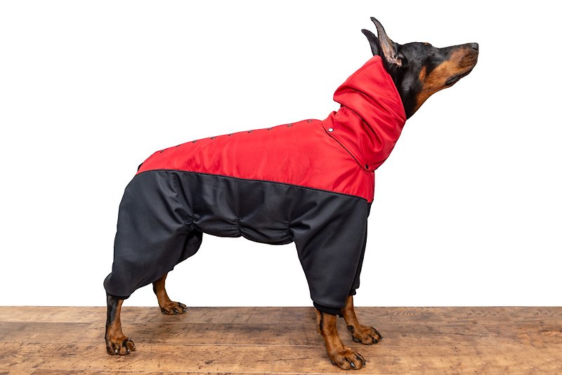 Nylon Clothing & Accessories - Doberman Winter Full Body Jacket Custom Made Dog Snowsuit Full Body Coat