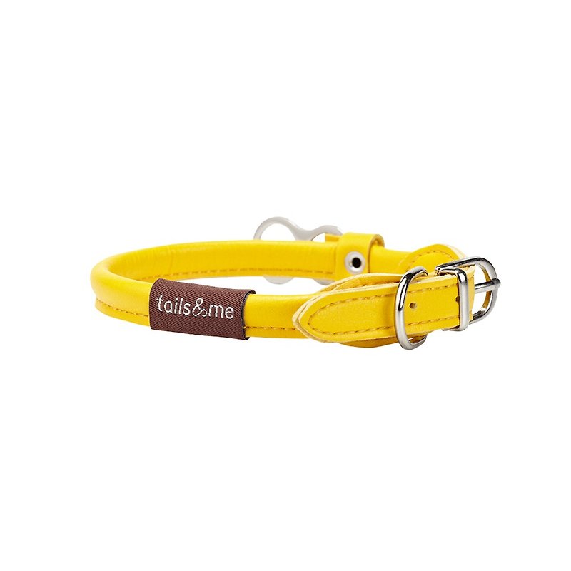 [tail and me] natural concept leather collar bright yellow M - Collars & Leashes - Faux Leather Yellow