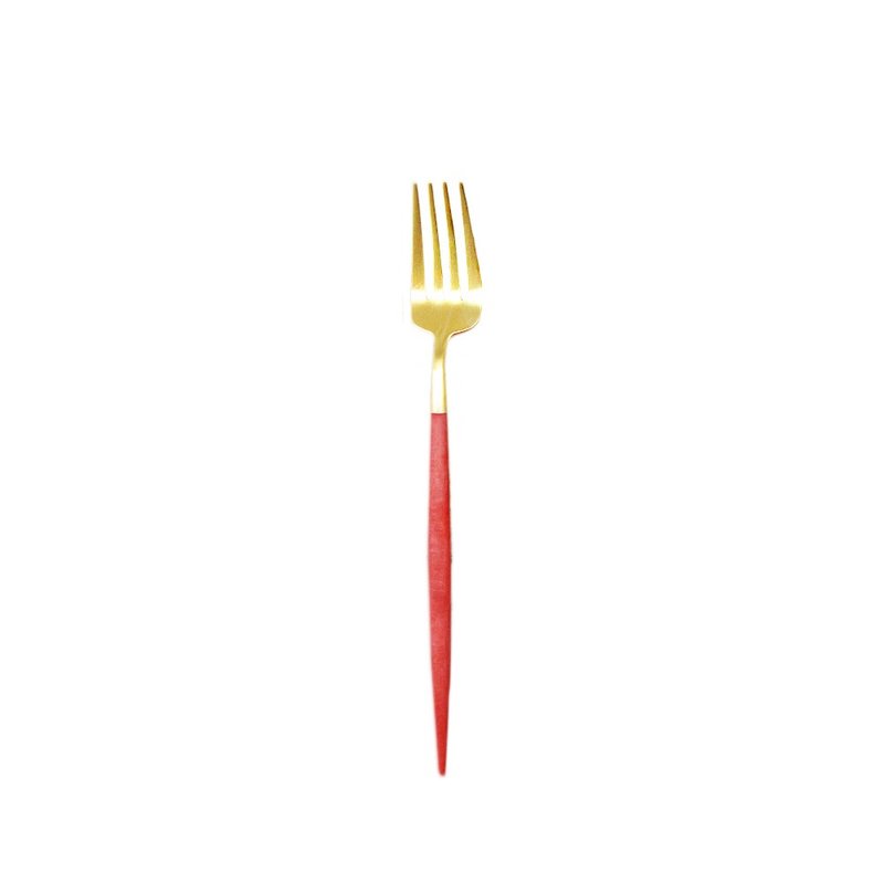 葡萄牙 Cutipol  GOA 紅金 18.5CM 點心叉 - 刀叉/湯匙/餐具組 - 不鏽鋼 紅色