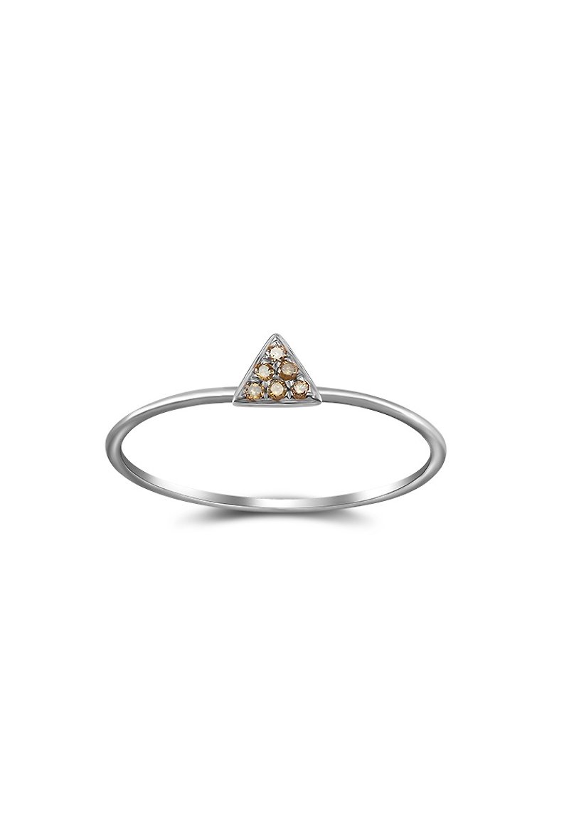 18k黃金小三角形鑽石戒指