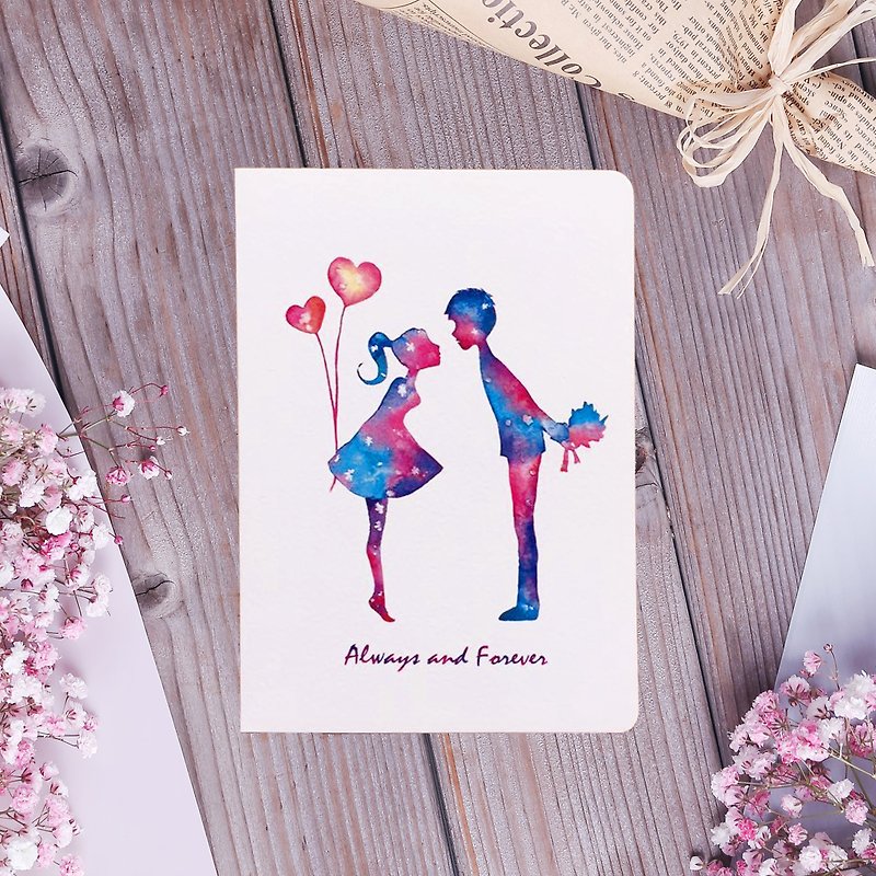 紙 カード・はがき ブルー - 星空の恋人の恋人の誕生日カード
