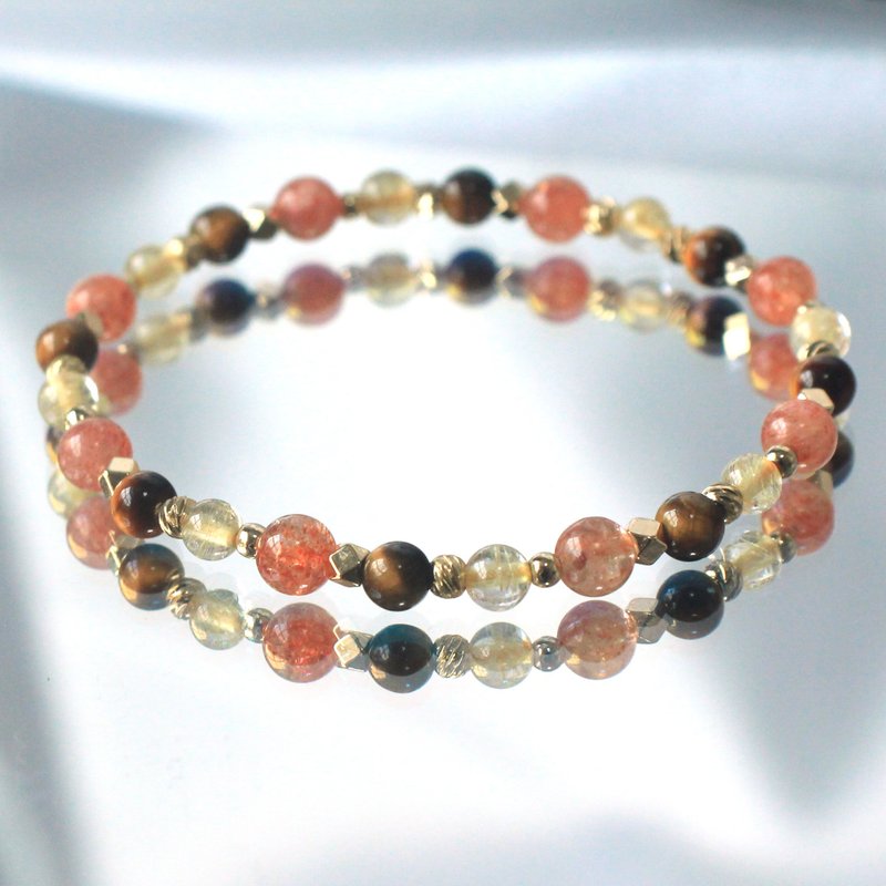 Crystal Bracelet - Golden Sun - Stone- Golden Hair Crystal - Lucky - Good Luck - Protection against Villains - Bracelets - Crystal Gold