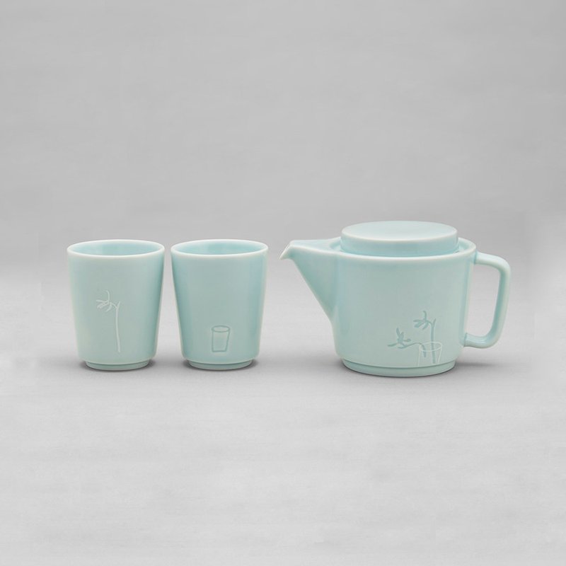 青瓷-江南青茶具組 - 茶壺/茶杯/茶具 - 瓷 藍色