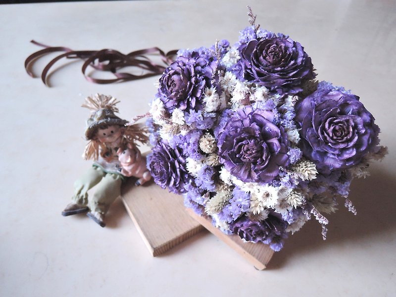 [Romance] romantic bouquet dried Share - ตกแต่งต้นไม้ - พืช/ดอกไม้ สีม่วง