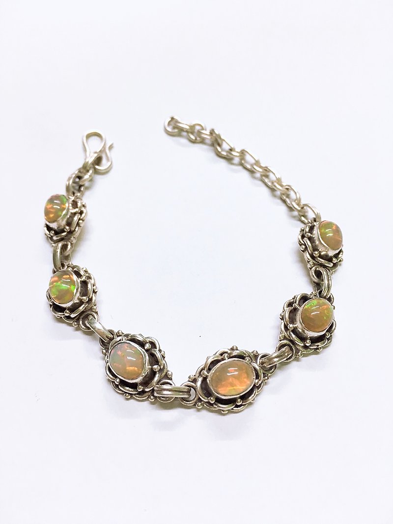 Opal Bracelet Handmade in Nepal 92.5% Silver - Bracelets - Semi-Precious Stones 