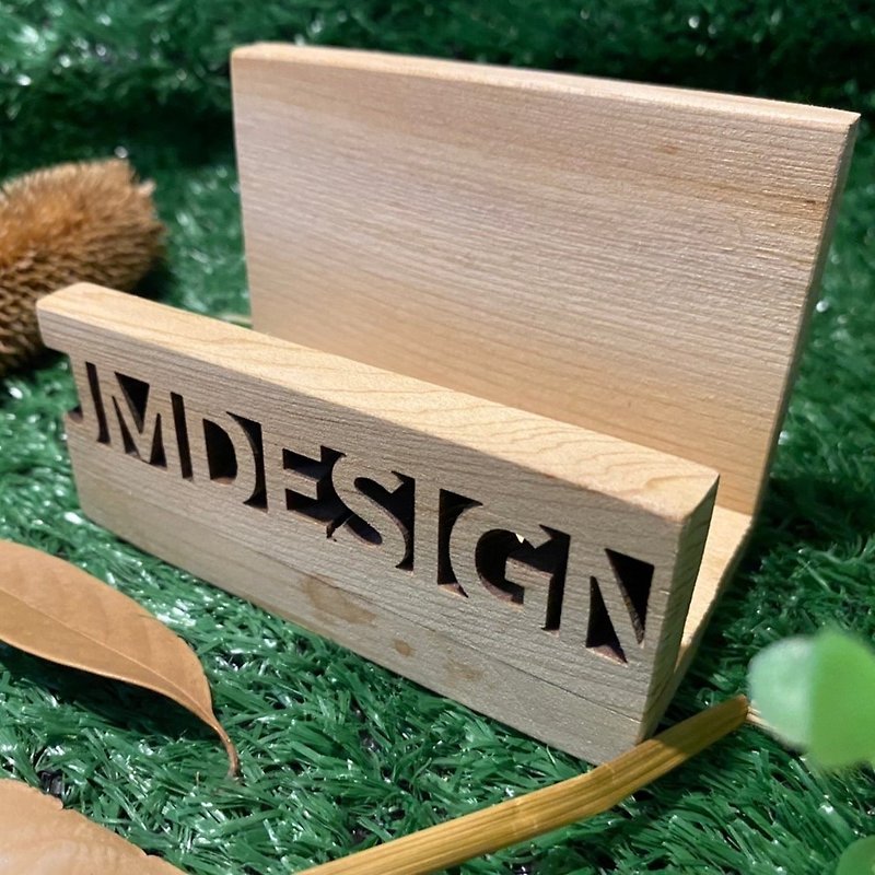 Customized wooden business card holder - ที่ตั้งบัตร - ไม้ 