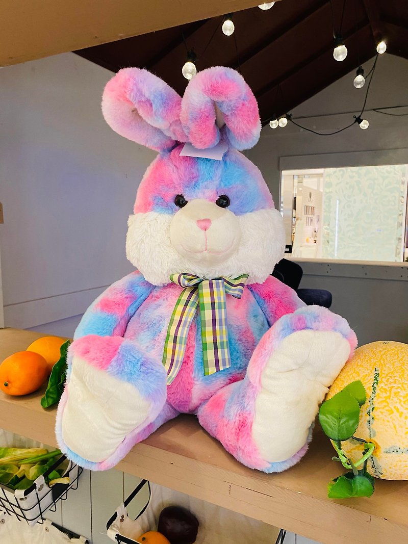 CANDY BEAR 25 inch long-legged rabbit-bubble gum (artificial rabbit fur) - Stuffed Dolls & Figurines - Polyester Multicolor