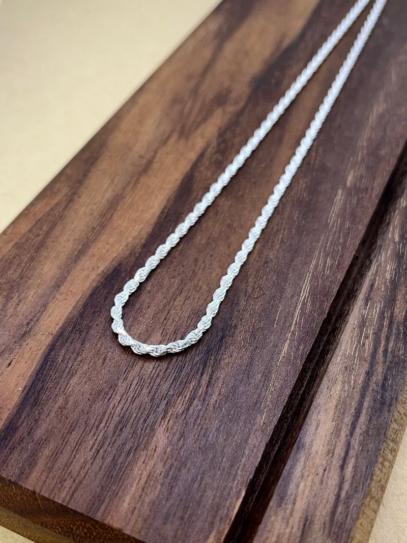 I Twist chainI Italian imported sterling silver chain 2.3mm 40/45/50/58cm - สร้อยคอ - เงิน สีเงิน