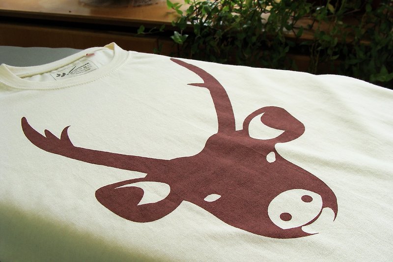 Organic Cotton Short Sleeve 【Formosan Sambar Deer】 for Kids - Parent-Child Clothing - Cotton & Hemp Brown