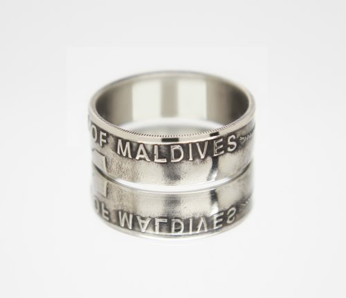 CoinsRingsUkraine Maldives Coin Ring 1 rufiyaa 1996 coin rings for men coin rings for women