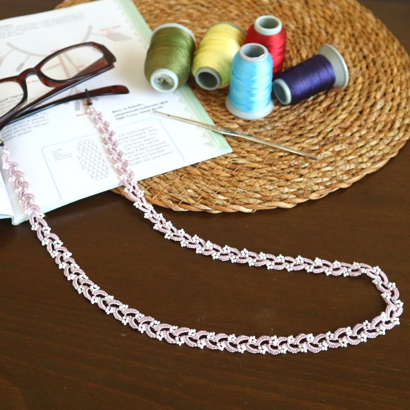 OYA crochet 60cm glass code 【RIVIERE】Lavender - กรอบแว่นตา - งานปัก สีม่วง