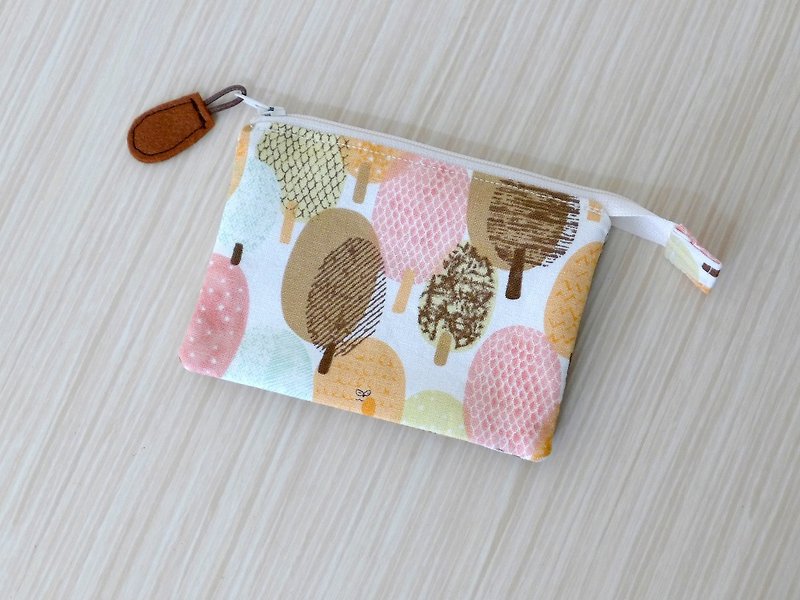 Three-layer coin purse / sundries bag - autumn tree - กระเป๋าใส่เหรียญ - ผ้าฝ้าย/ผ้าลินิน 