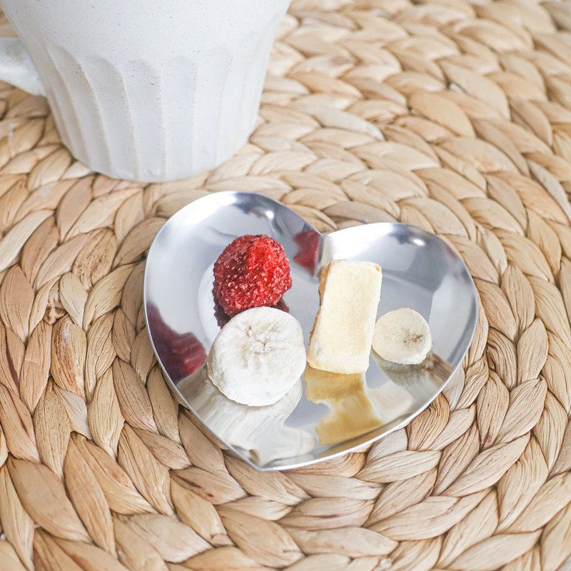 [Made in Japan] SALUS love-shaped small tray - ของวางตกแต่ง - สแตนเลส สีเงิน