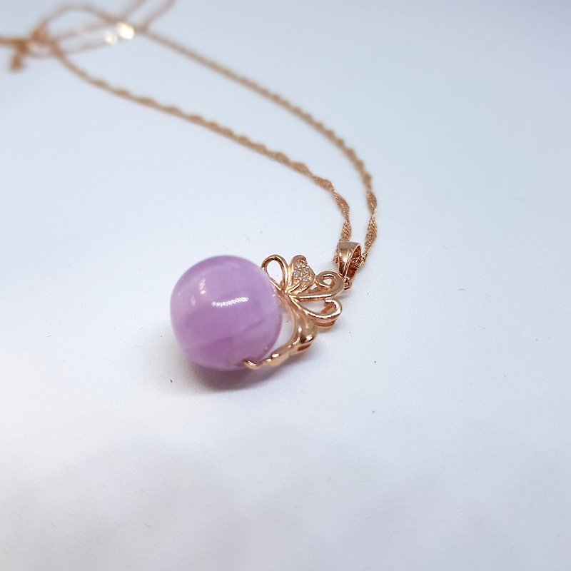 Girl Crystal World [Iris Flower Love] - Purple Lithochor Necklace Natural Crystal Gemstone Handmade - Necklaces - Gemstone Purple