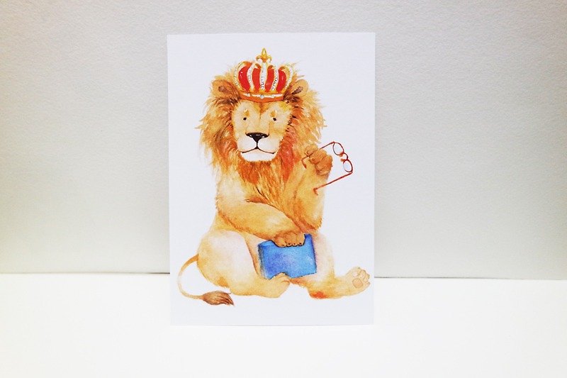 Lion King&#39;s glasses postcard