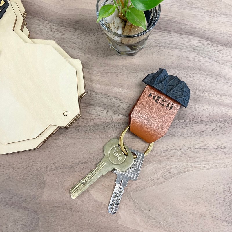 Lion Rock Three-dimensional Key Ring [Style Shape ~ Daily Practicality ~ Immigration Gift] - Keychains - Plastic Black